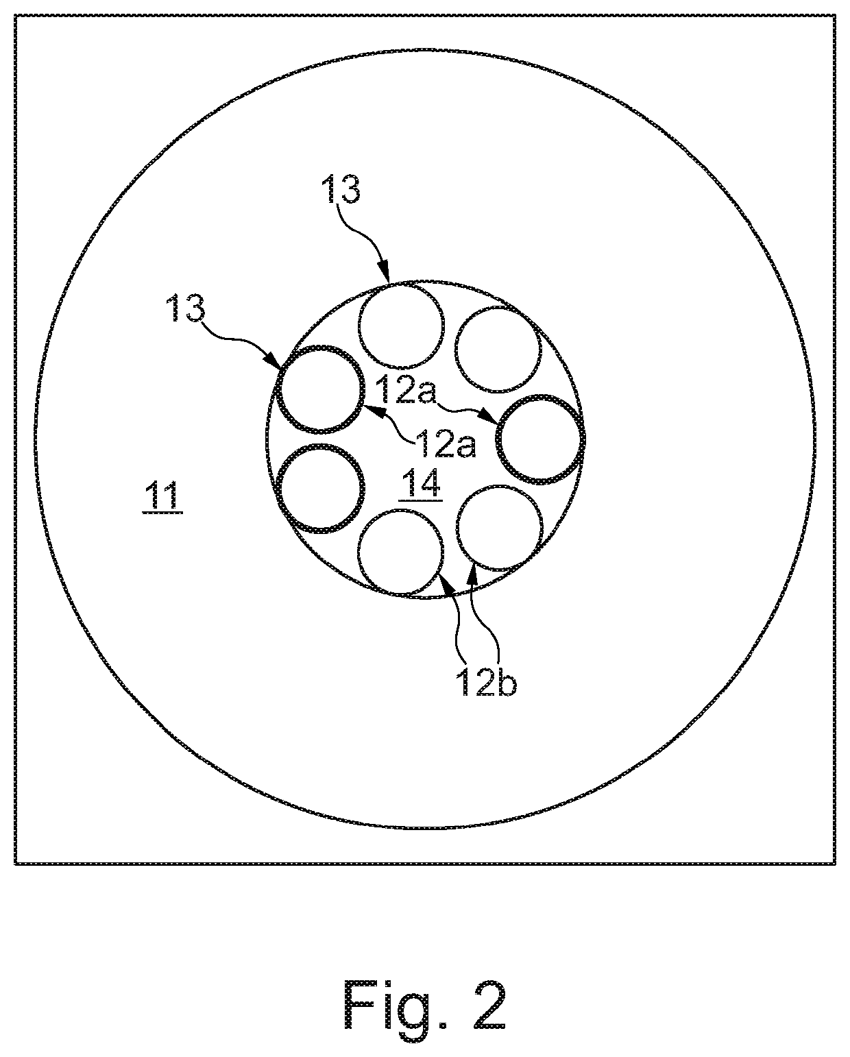 Hollow core optical fiber and a laser system