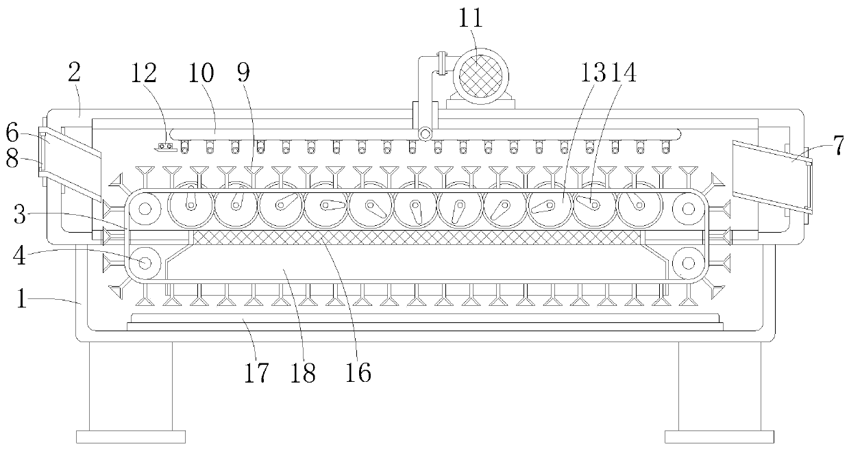 A conveyor belt for steel ball quenched parts with heat preservation function