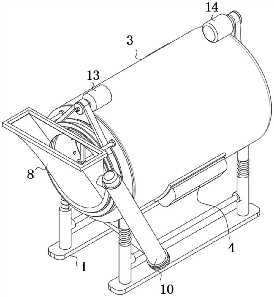 Plastic particle drying device and drying method thereof