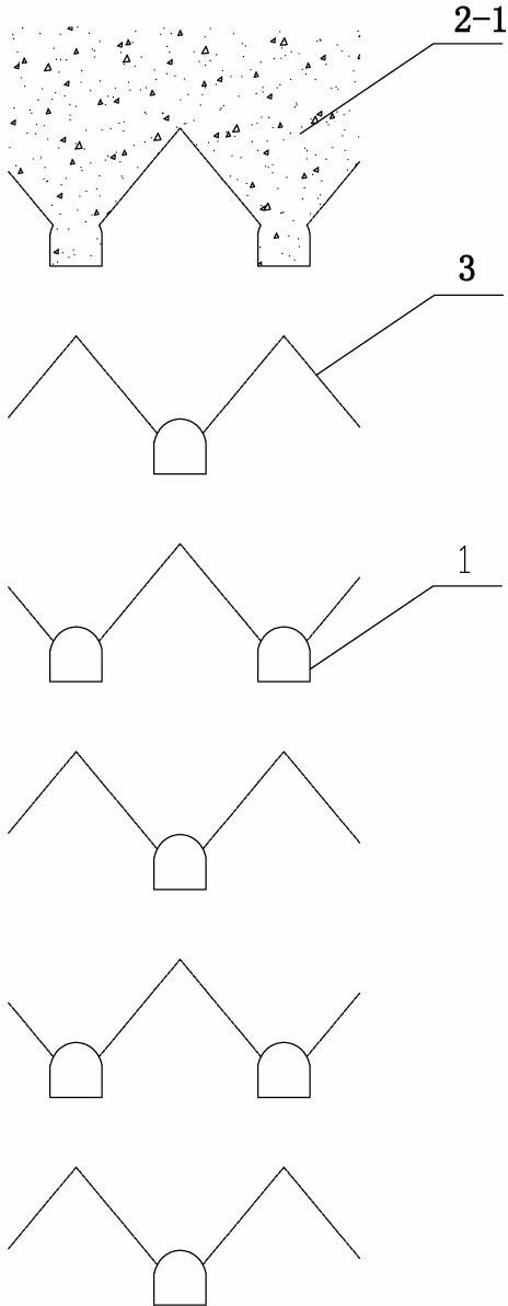 Top-filled pillarless vertical end-wall sublevel caving method extraction technique