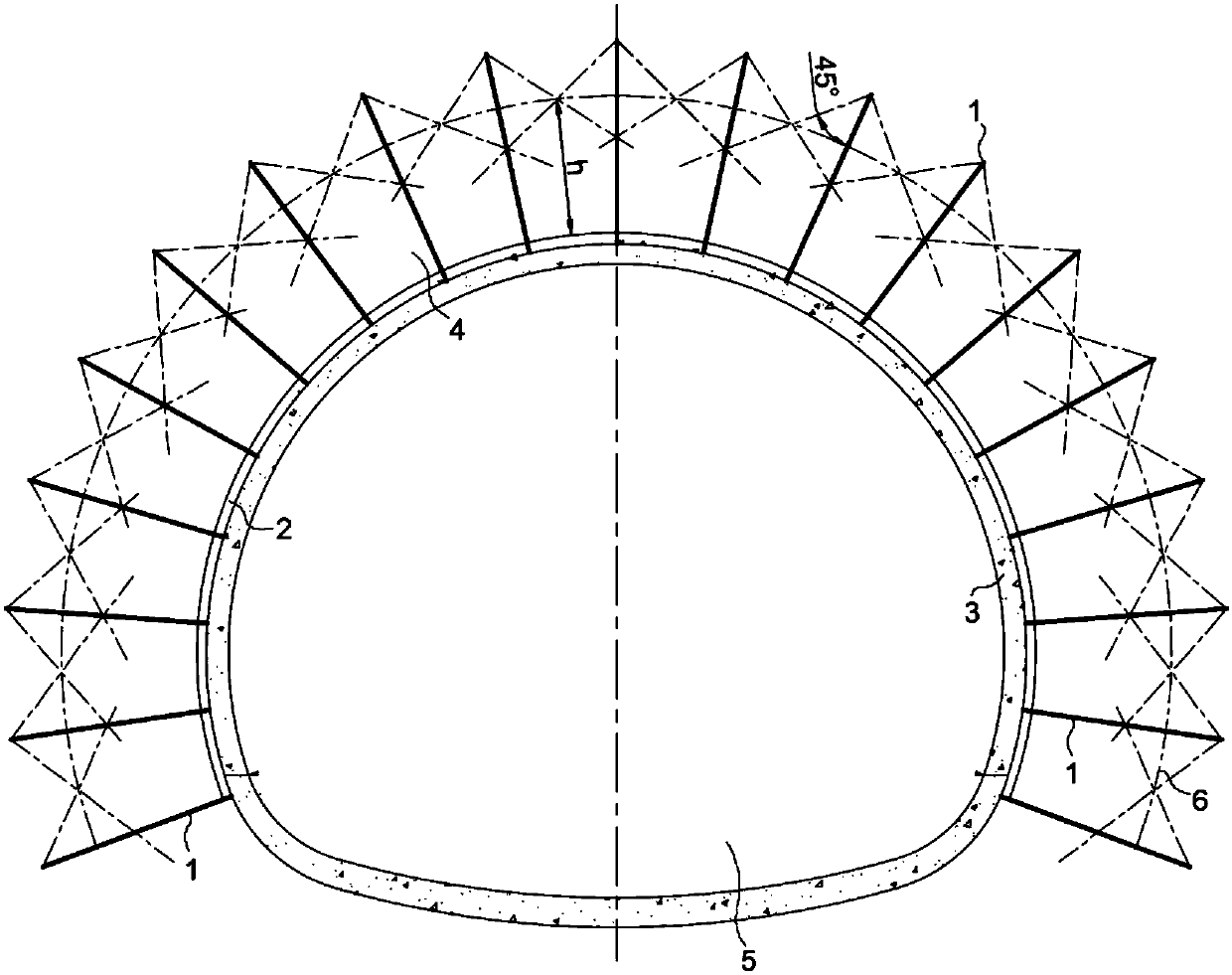 Tunnel initial support design method based on safety factor method