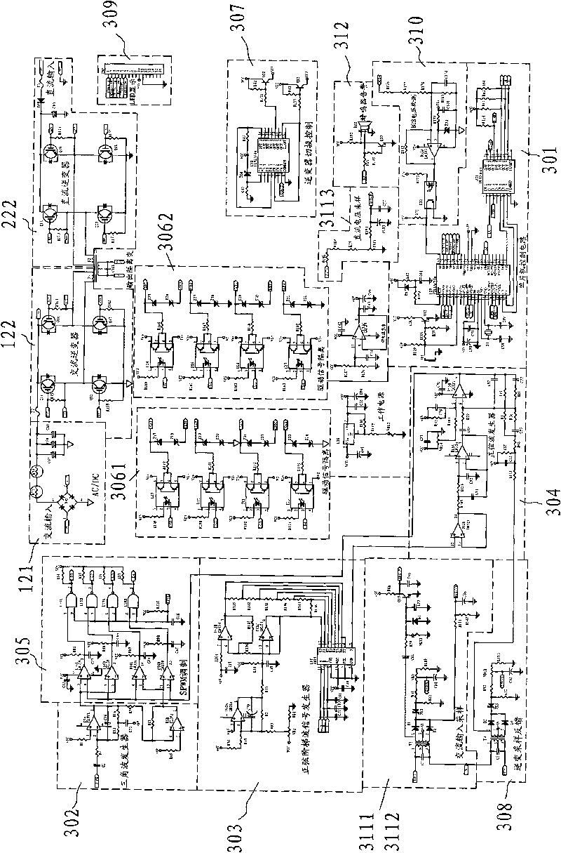 Method and circuit for realizing isolation of alternating current and direct current of double inverse uninterruptable power supply