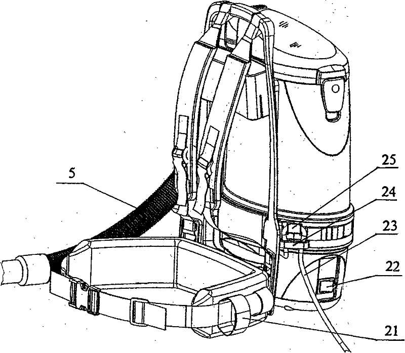 Knapsack type dust collector