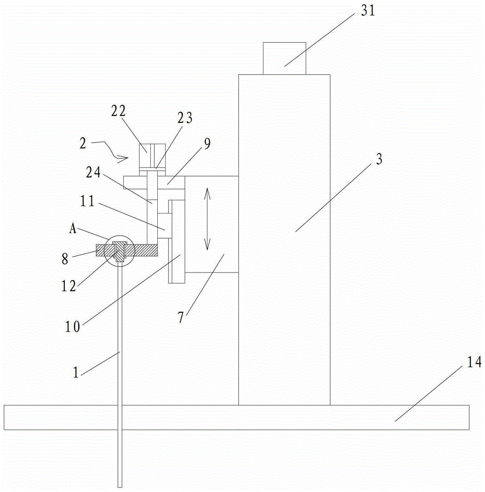 A solid-liquid interface measuring device for silicon ingot furnace