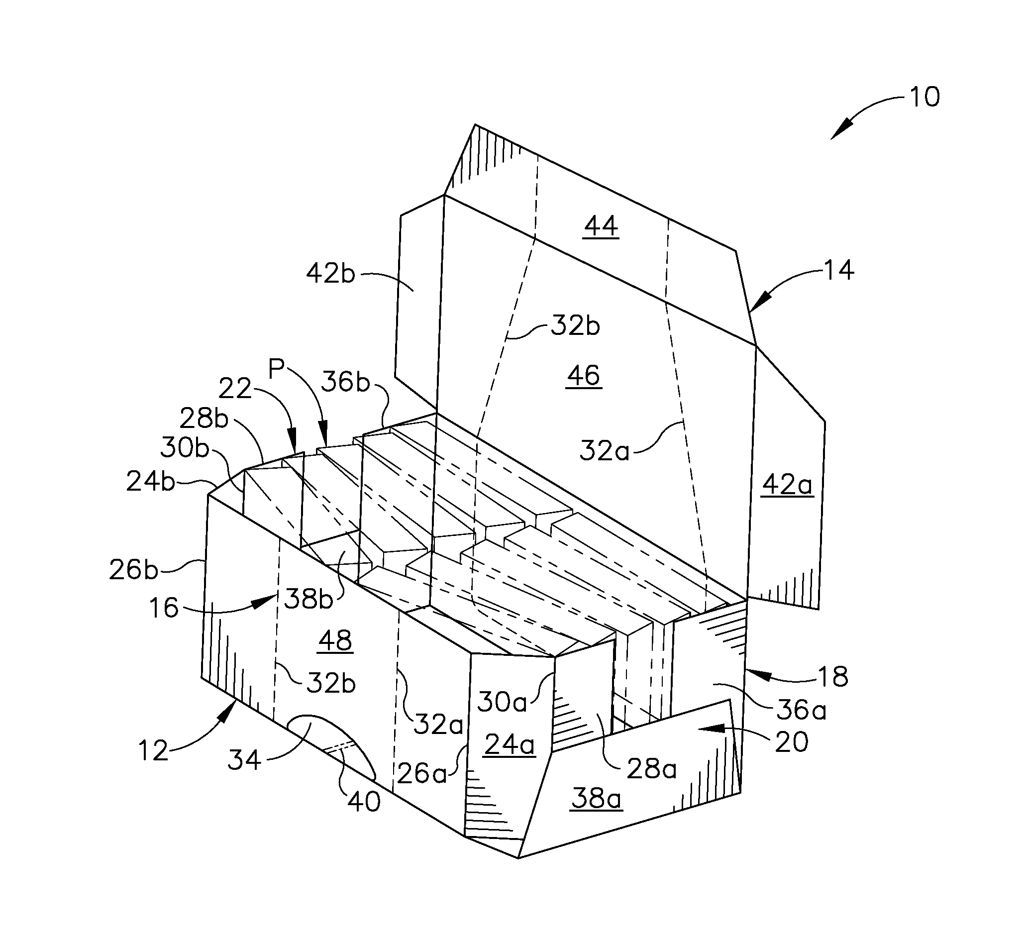 Shipping and display container foldable into display trays with Anti-tip features