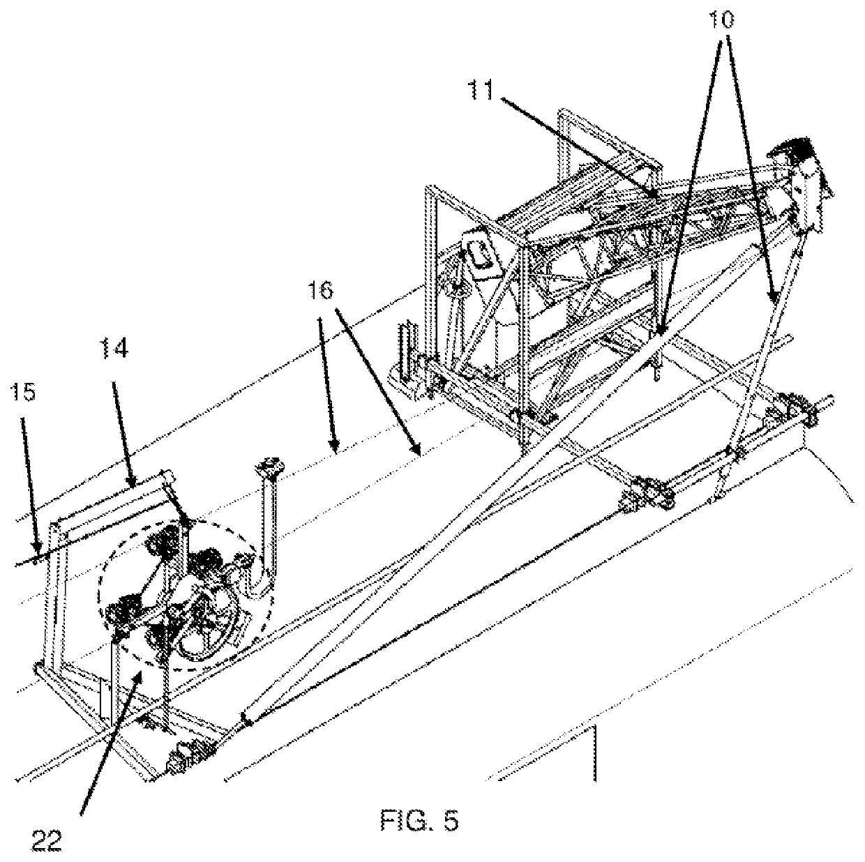 Cable robot for coating procedures