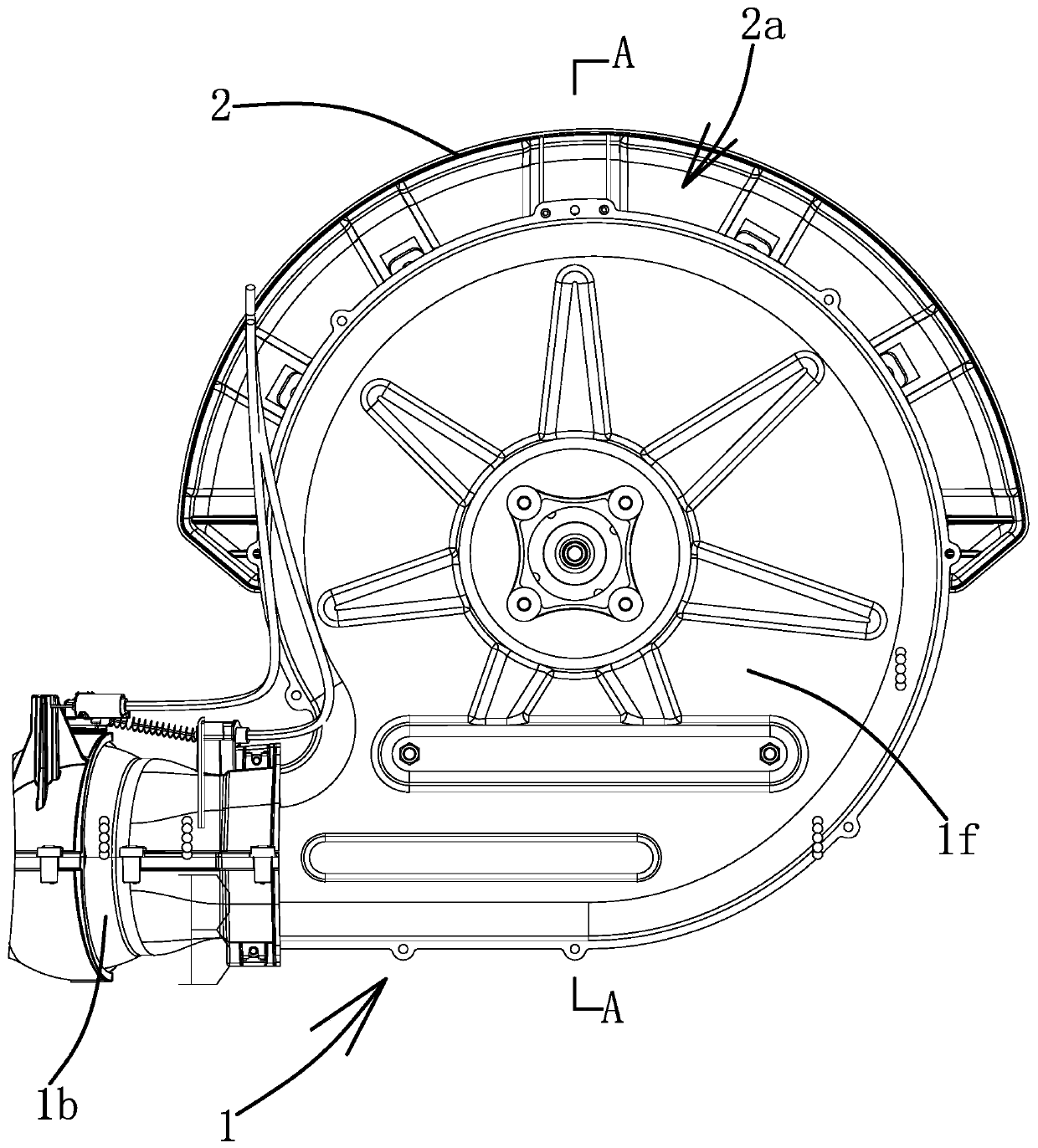 Blower housing component of garden blower