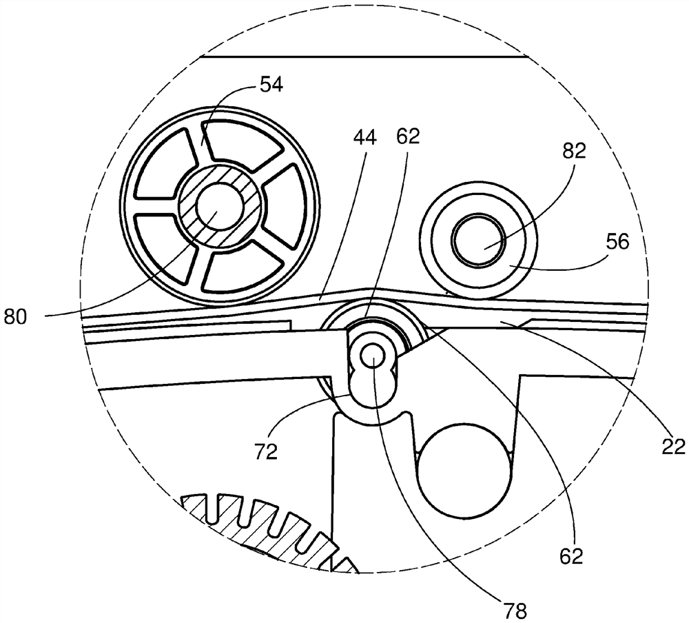 Device for transporting value documents