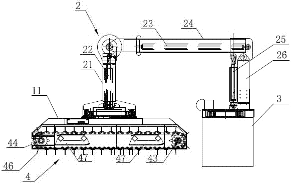 Robot for cleaning particle materials