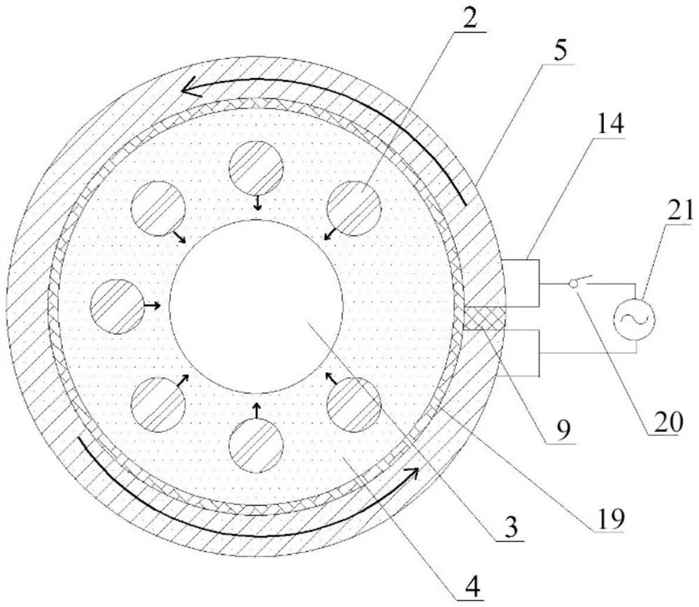 Device and method for preparing composite roller through electroslag remelting method of crystallizer additional magnetic field