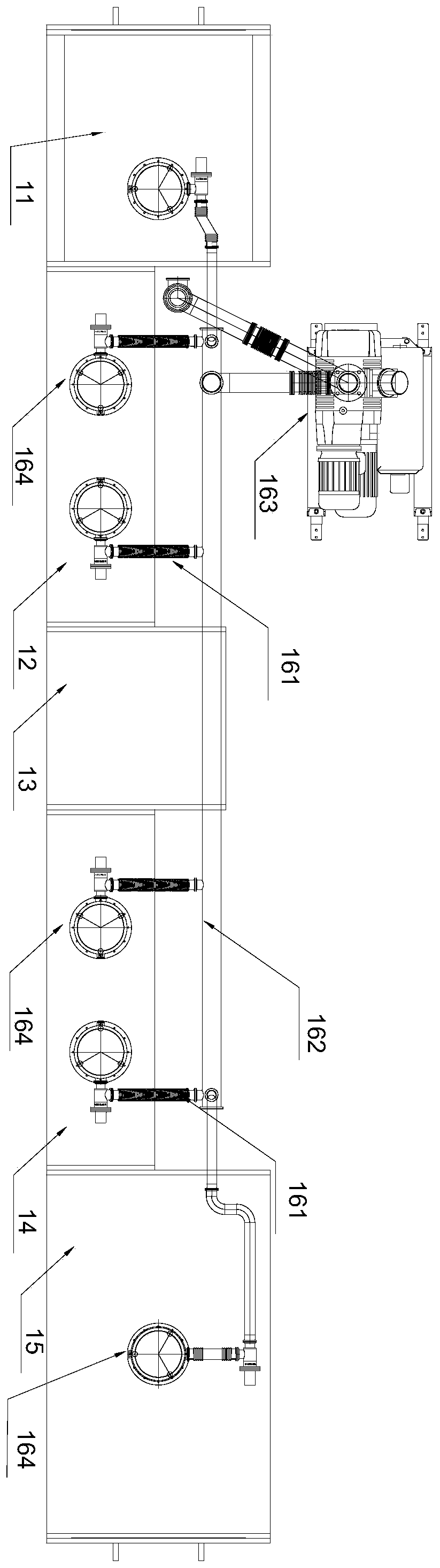 Flexible film vertical vacuum coating production line