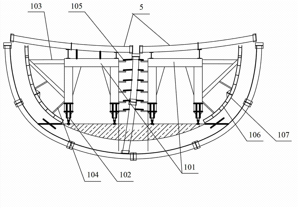 Support change process of second liner construction of large-cross-section tunnel