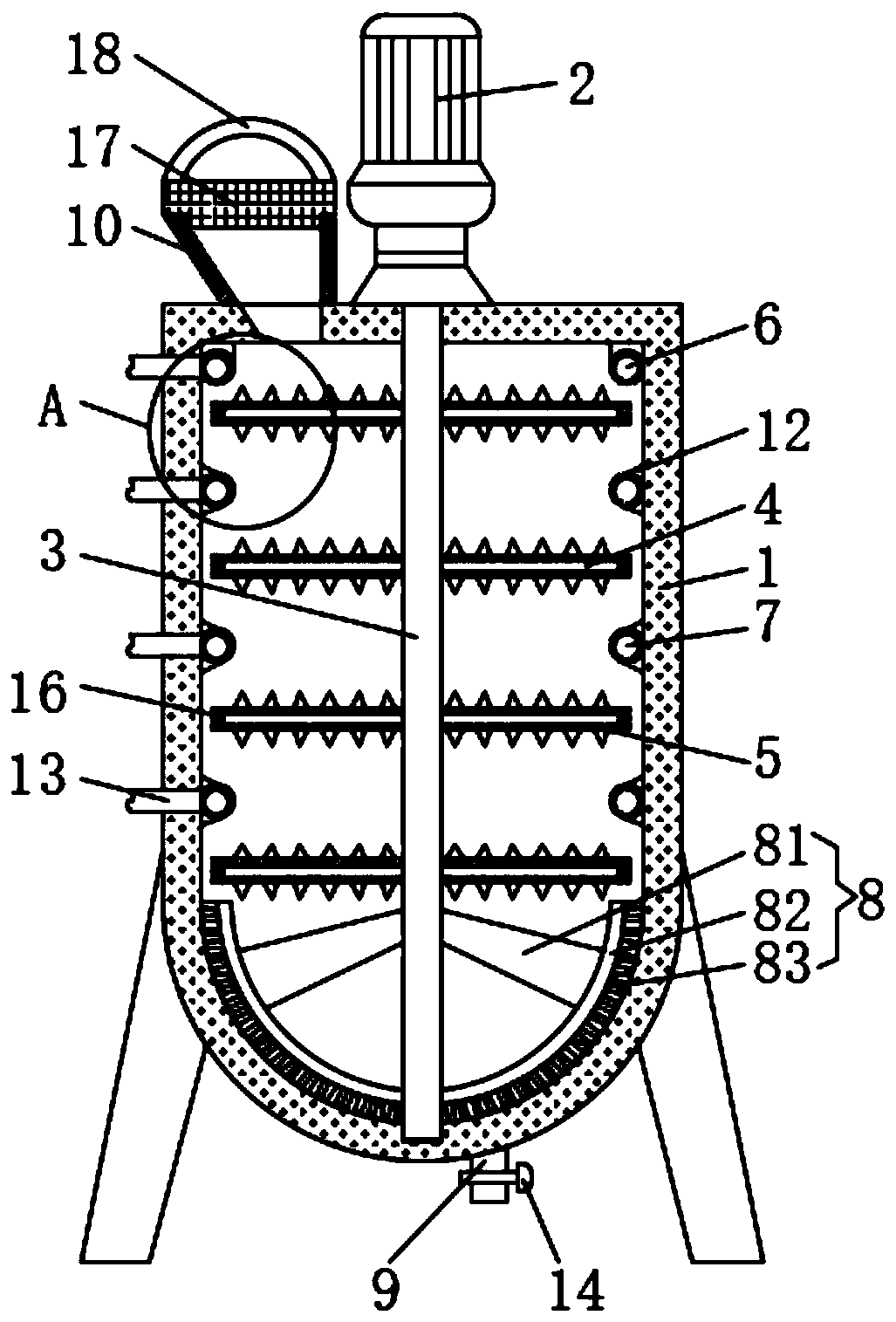 Dye stirring mechanism for textile