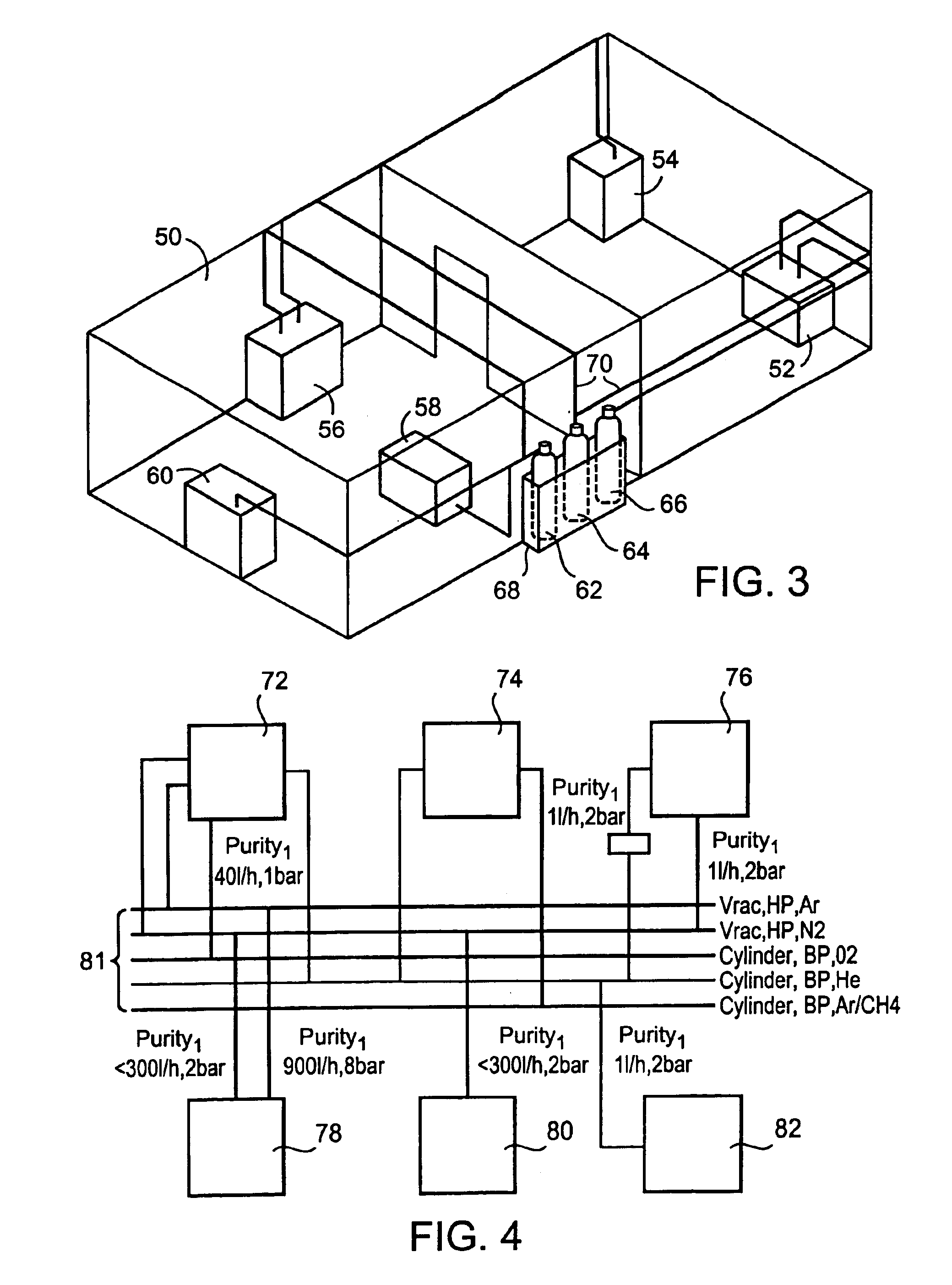 Process and apparatus for producing a diagram of an installation comprising apparatuses supplied with gas