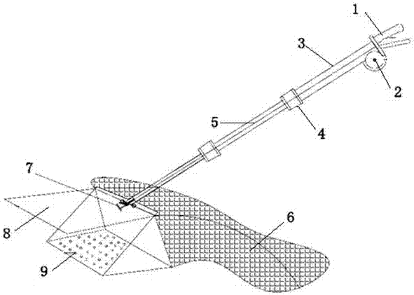 Telescopic underwater rubbish pickup device