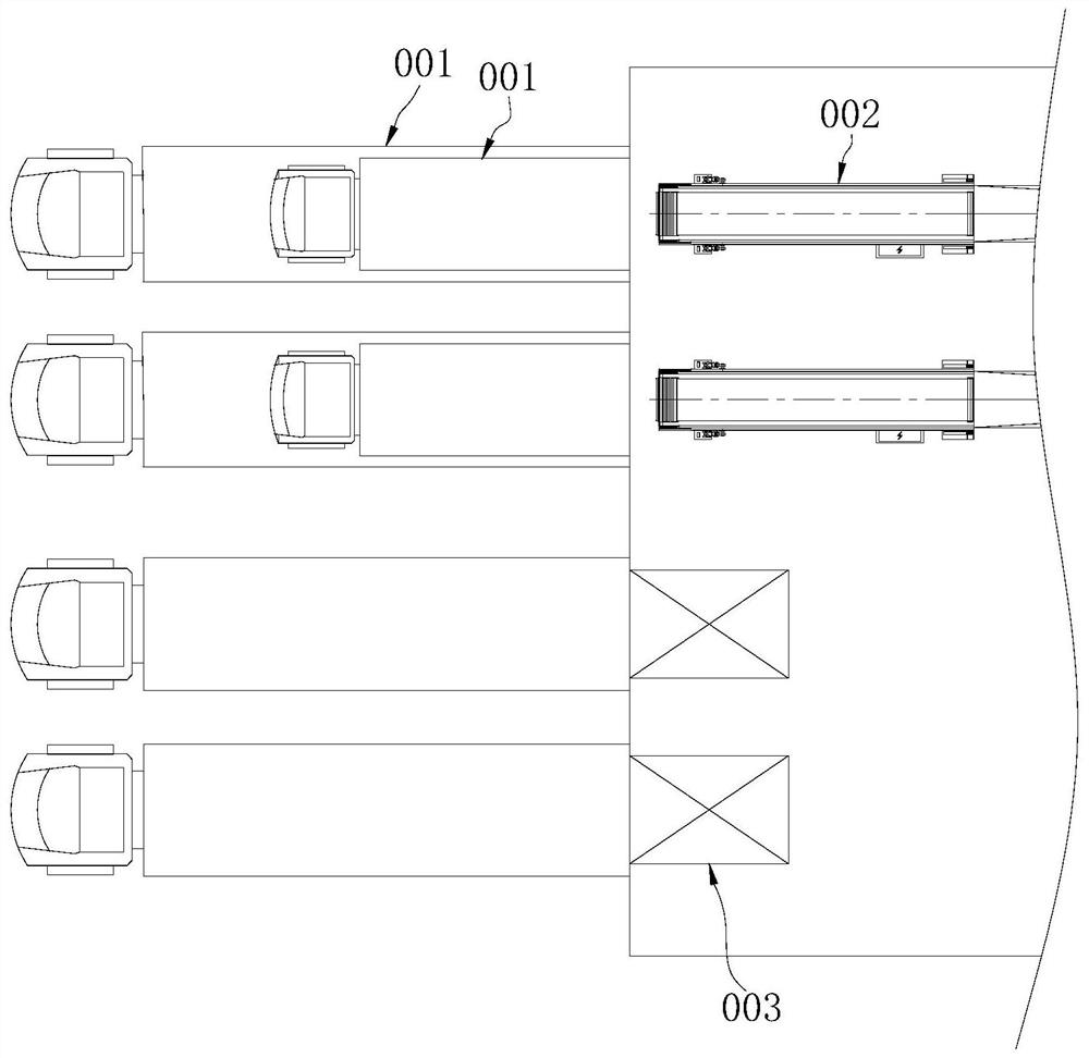 Logistics transfer station and logistics transfer vehicle unloading method