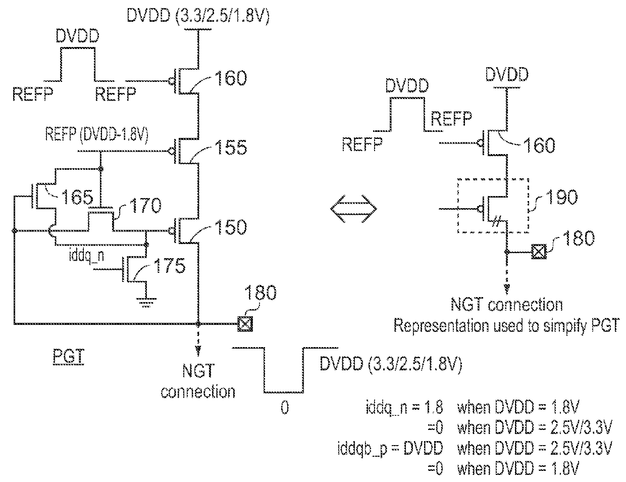 Receiver Circuitry and Method for Converting an Input Signal From a Source Voltage Domain Into an Output Signal for a Destination Voltage Domain