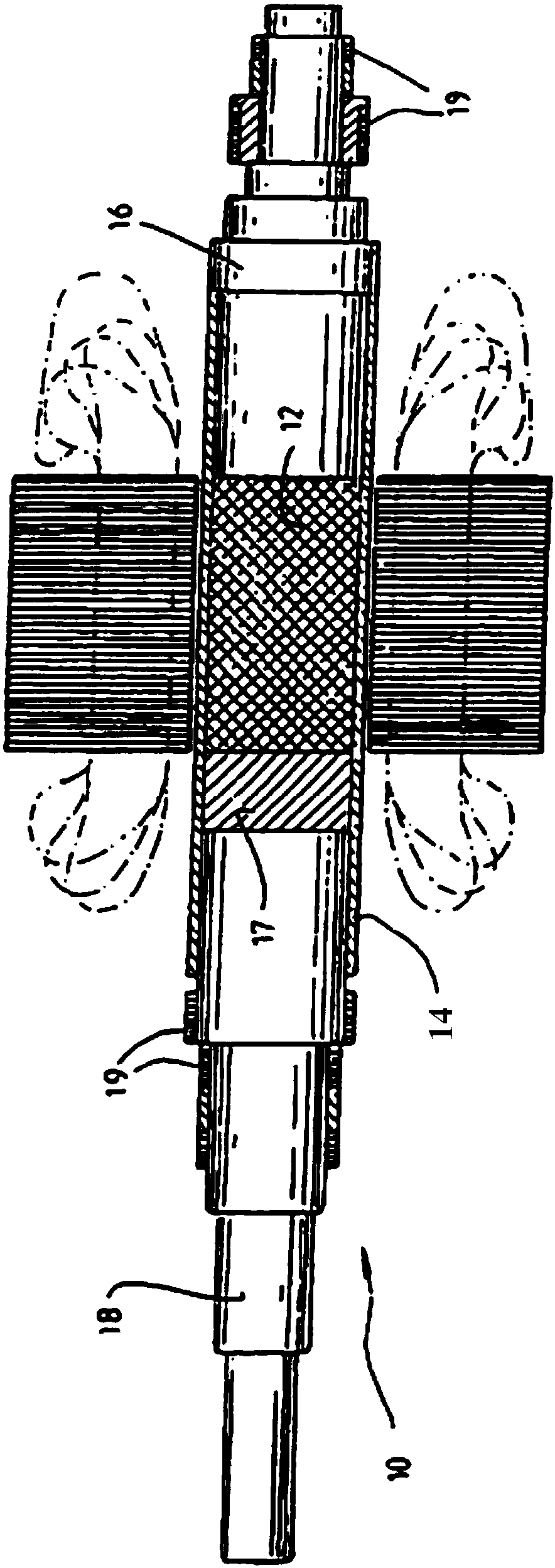 Shaft system structure and assembly method for electric motor