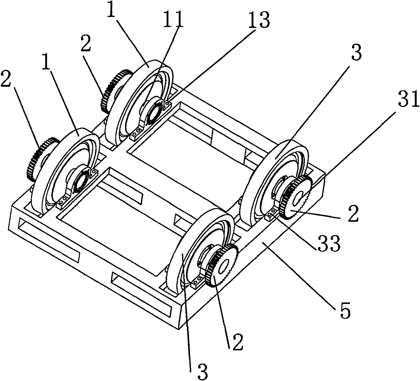 Testing table for fatigue strength of locomotive bogie