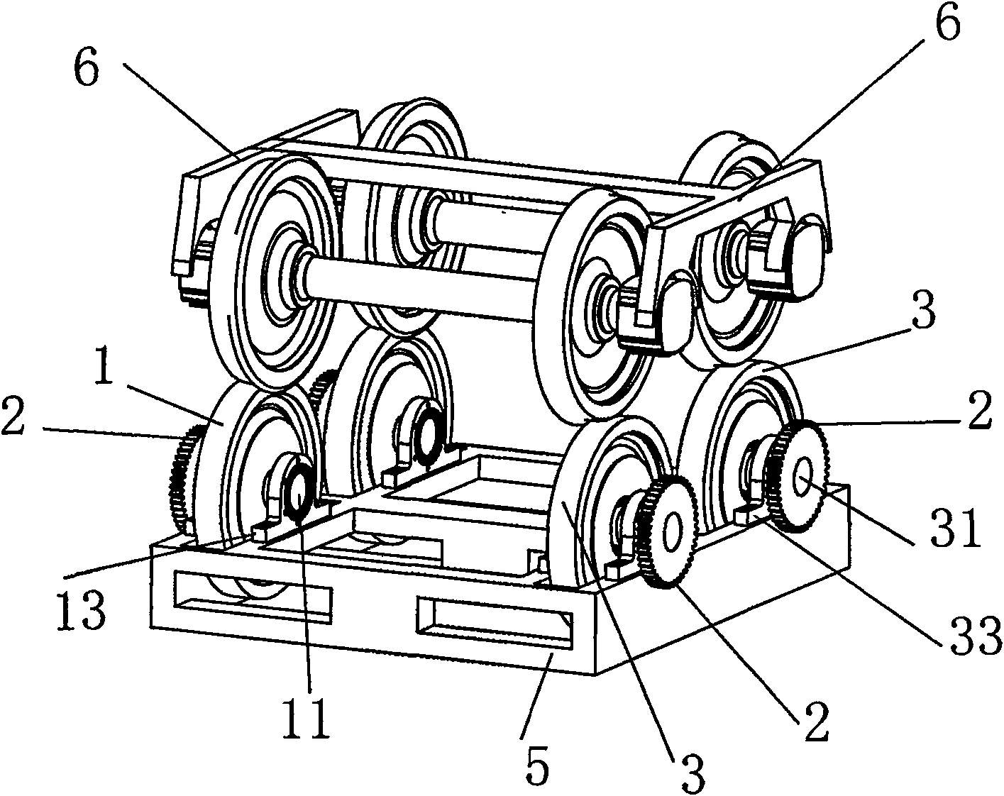 Testing table for fatigue strength of locomotive bogie