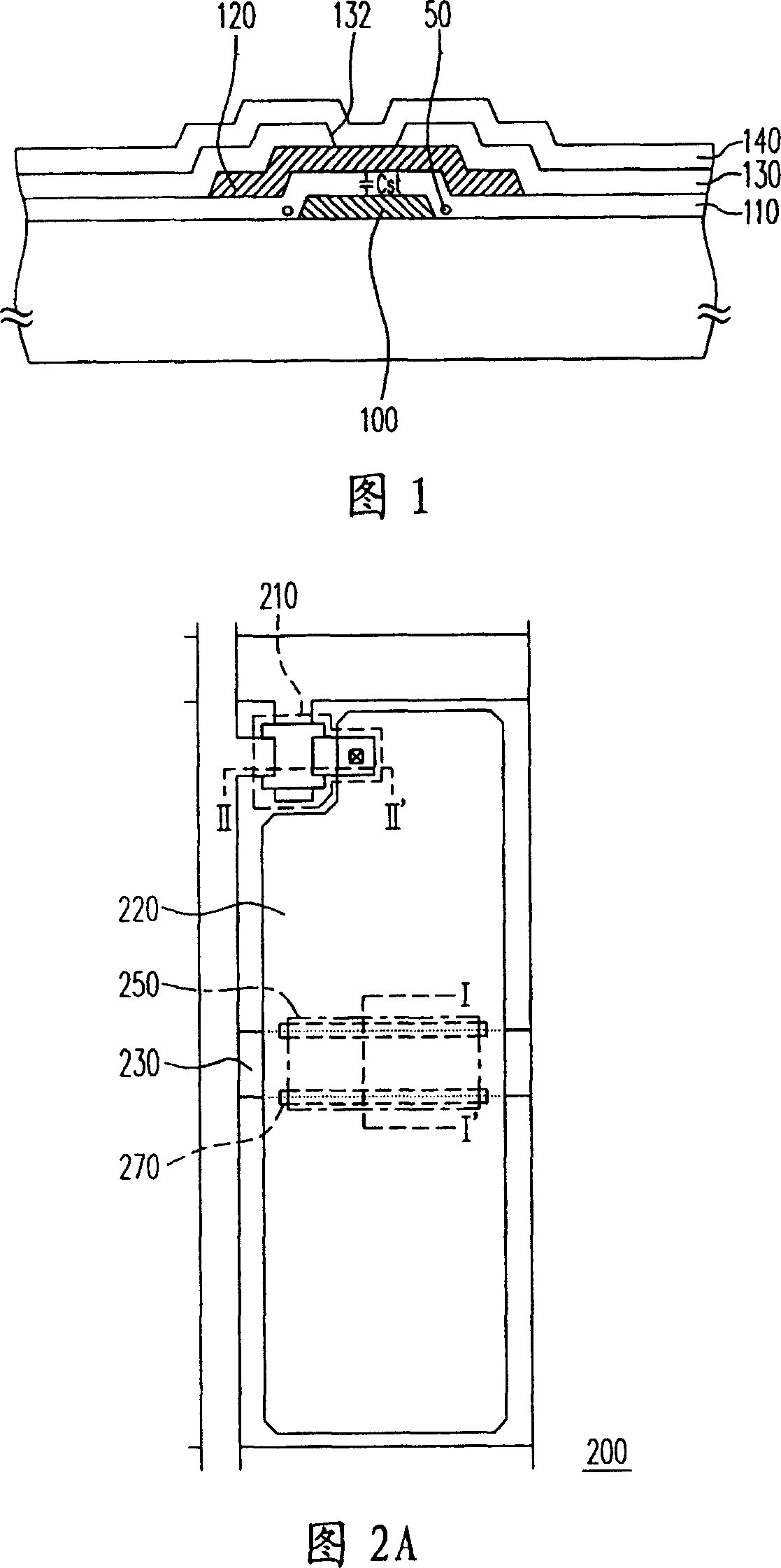 Picture element structure and manufacturing method and storage capacitance structure therefor