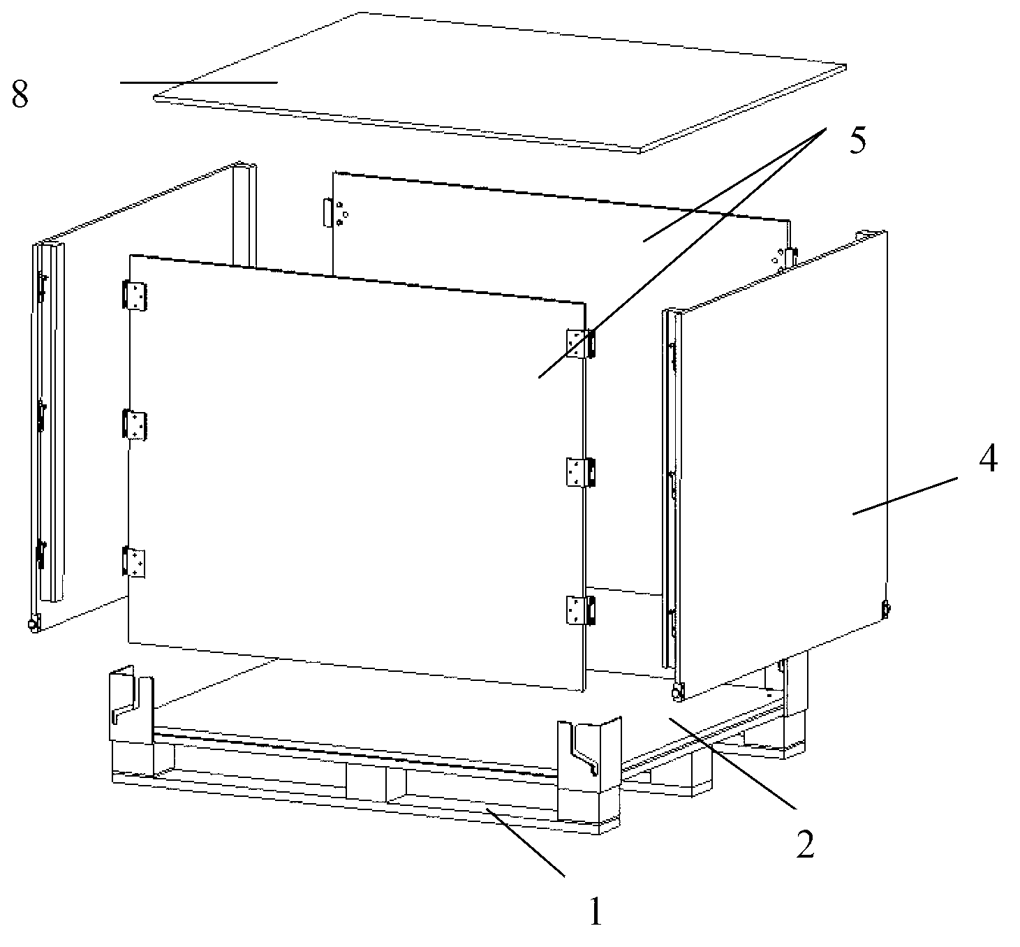 Foldable and detachable type wood pallet box