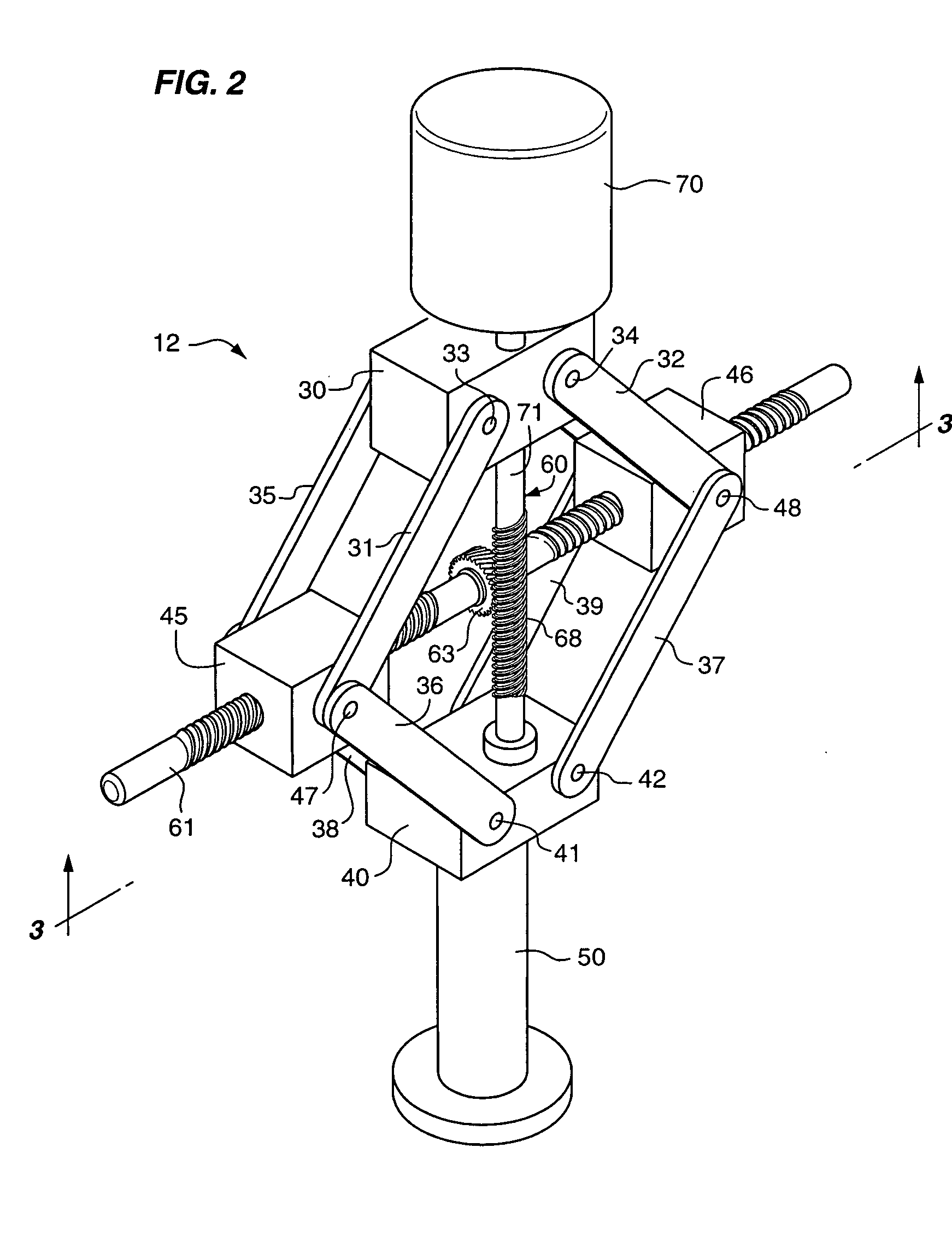 Scissor thrust valve actuator