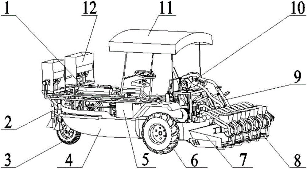 Boat-type pneumatic rice paddy planter capable of carrying out front position deep fertilizing