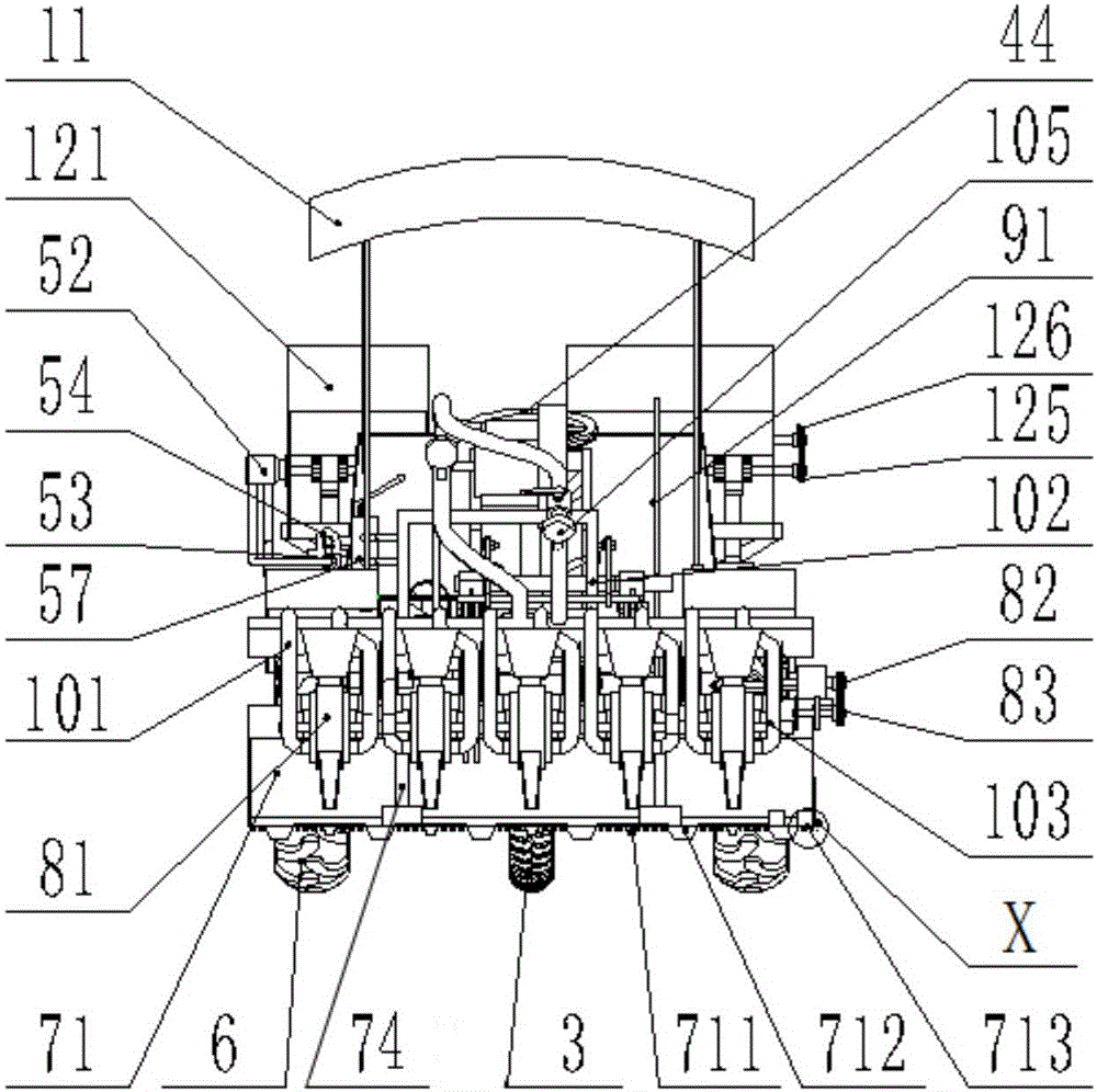 Boat-type pneumatic rice paddy planter capable of carrying out front position deep fertilizing