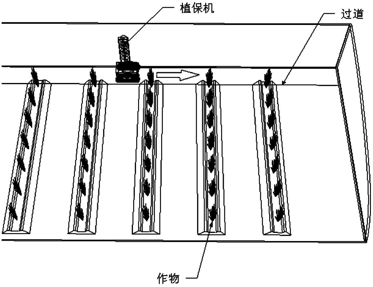 Method for spraying pesticide in greenhouse in man-machine separation mode