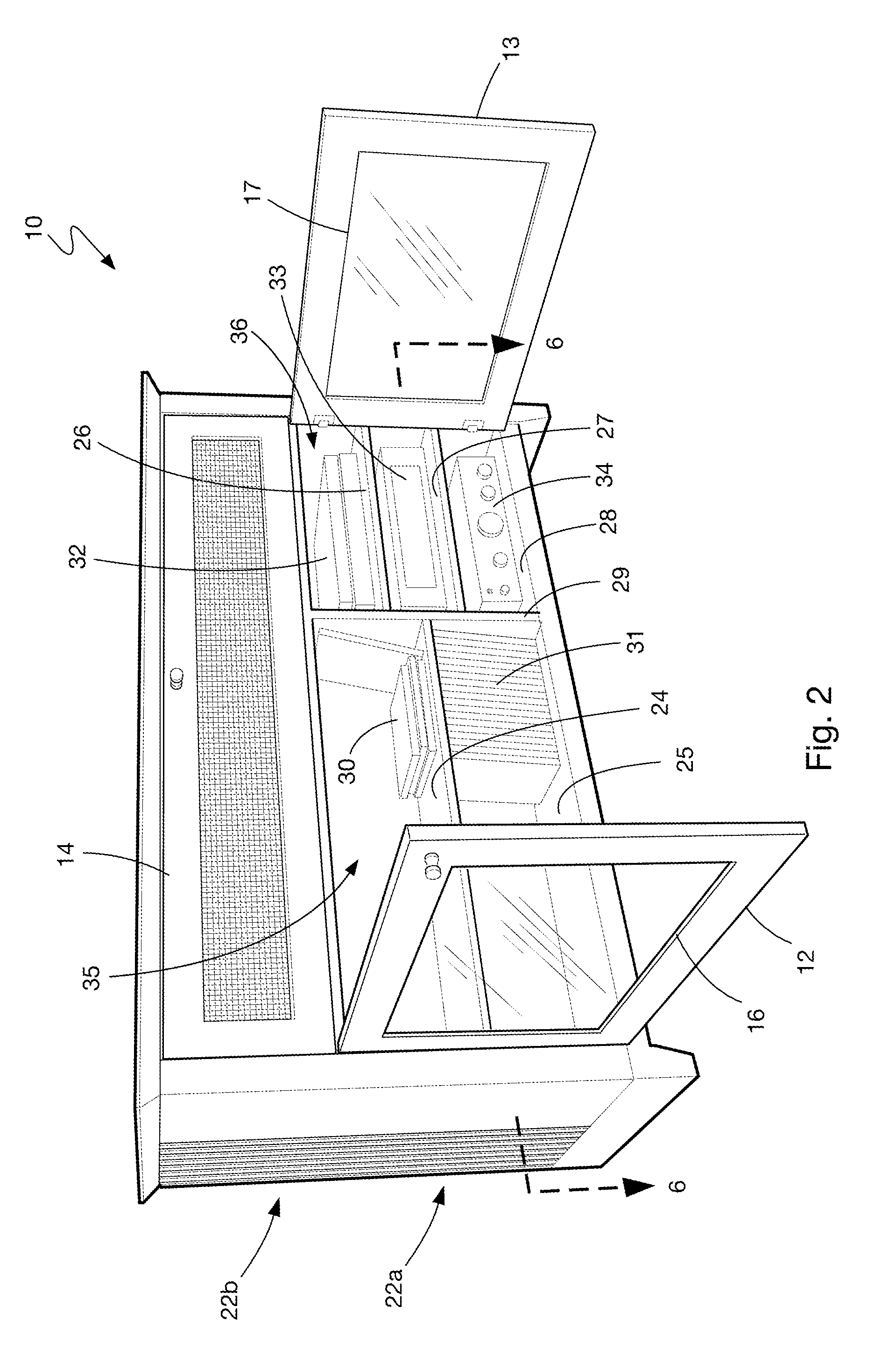 Subwoofer concealing furniture unit