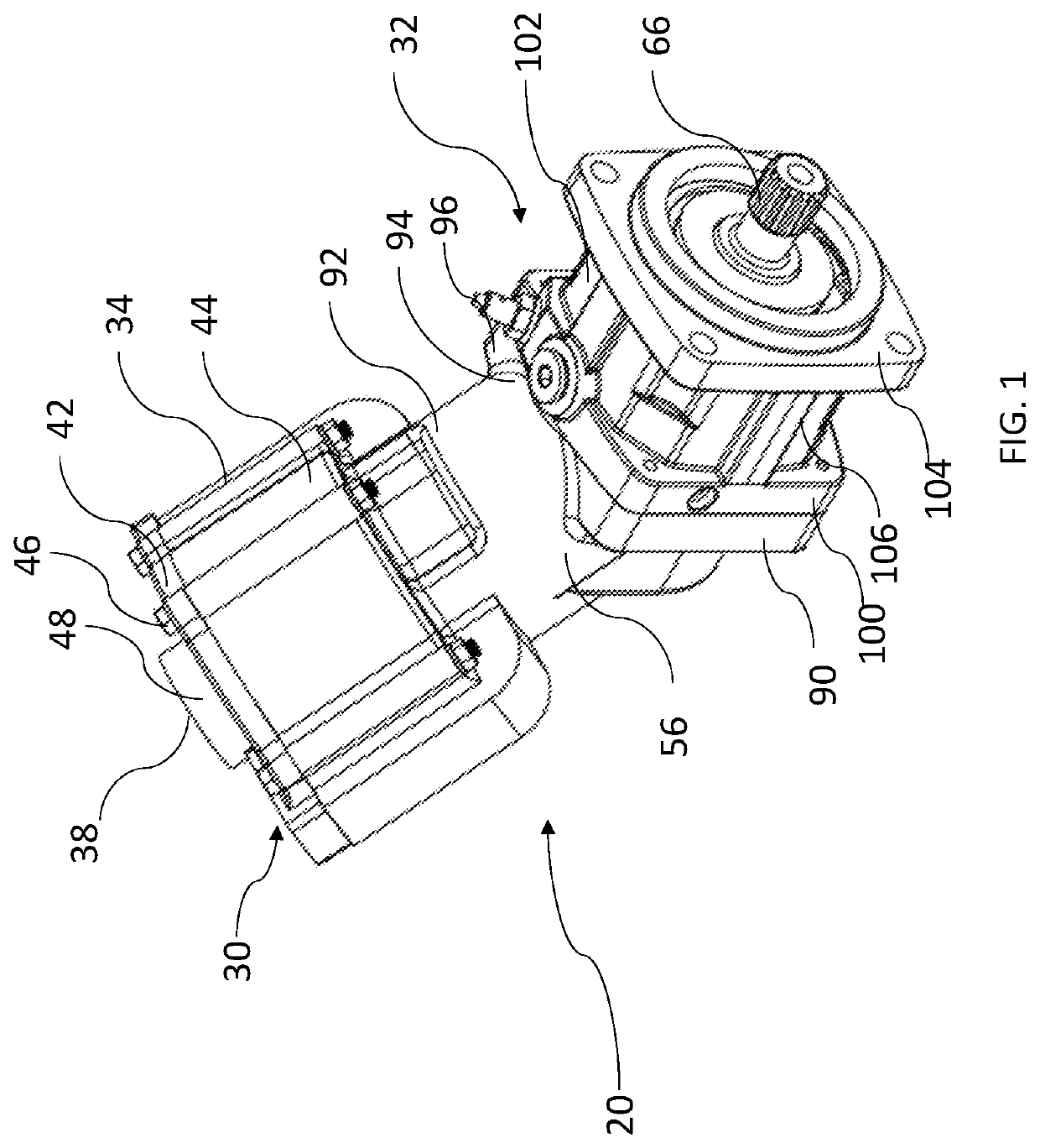 Bent axis hydraulic pump with centrifugal assist