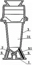 Vertical ceramic mould housing for single crystal blade forming and forming method of ceramic mould housing