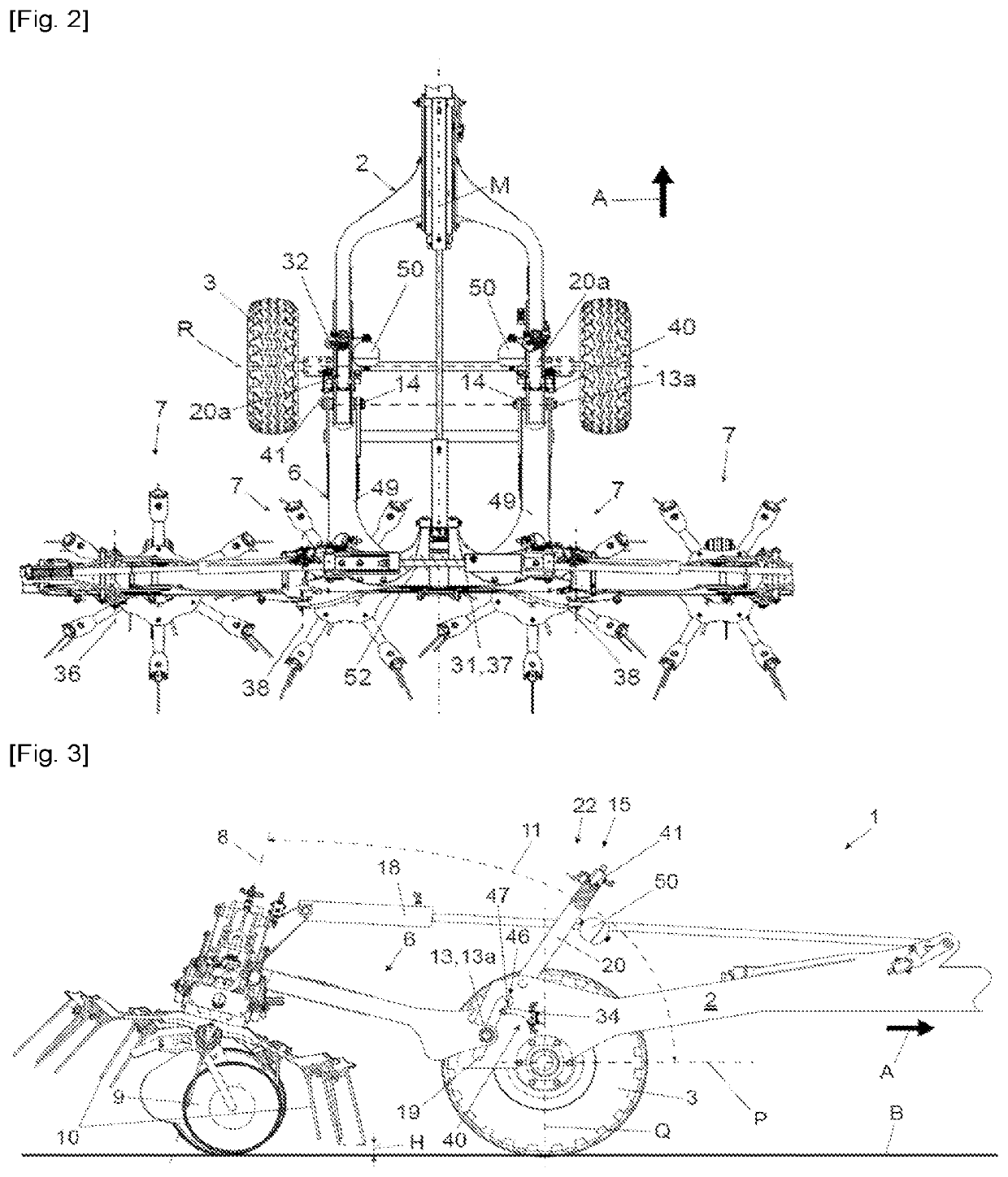 Simplified haymaking machine with a carrier