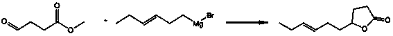 Gamma-3-hexenyl-gamma-butyrolactone synthesis method