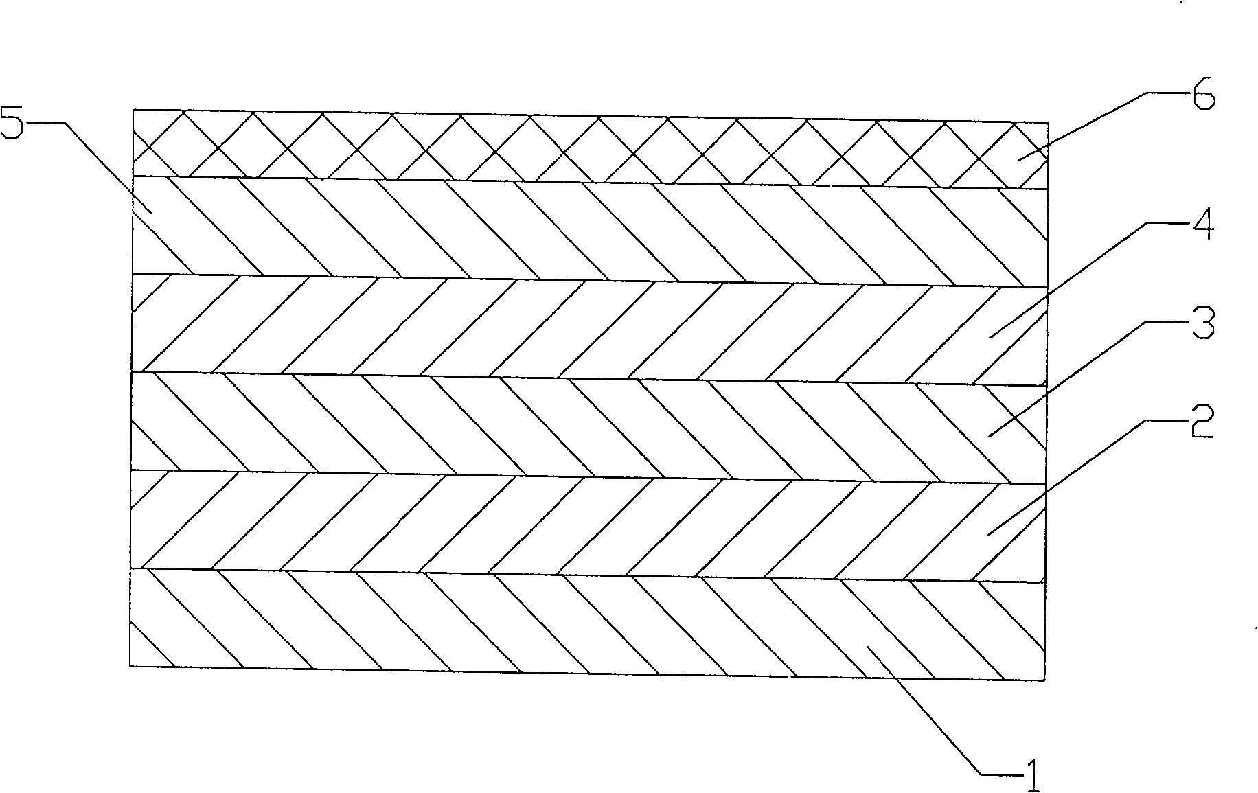 Paper plastic glue-free composite on line repeated spraying bidirectional stretching polypropylene film and its preparation method