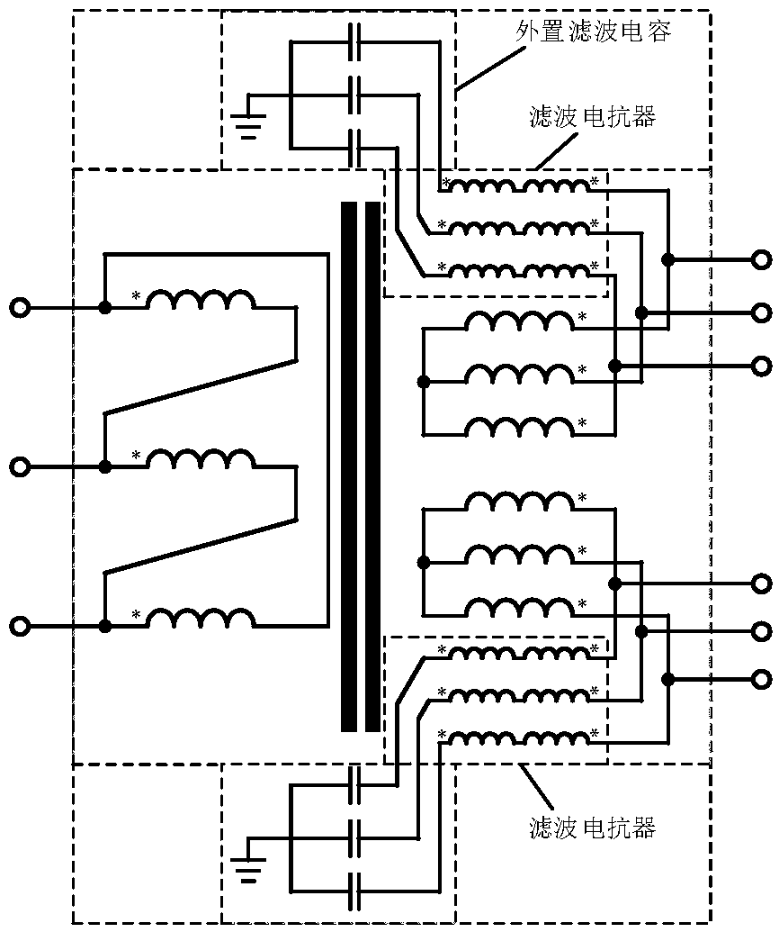 Dispersion and centralization coordinated two-stage filtering implementation method applied to photovoltaic power station