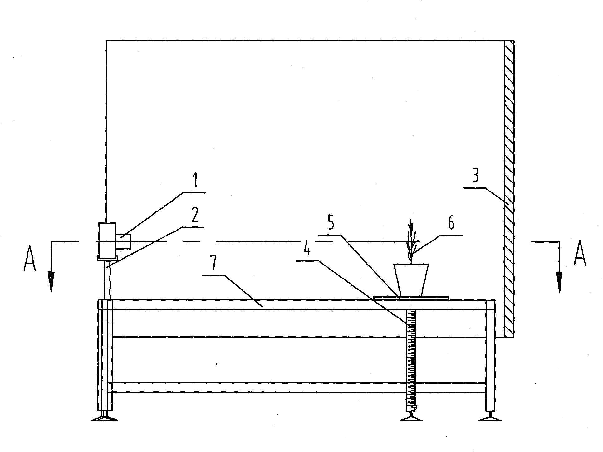 Crop biomass nondestructive testing image acquisition and processing device and testing method