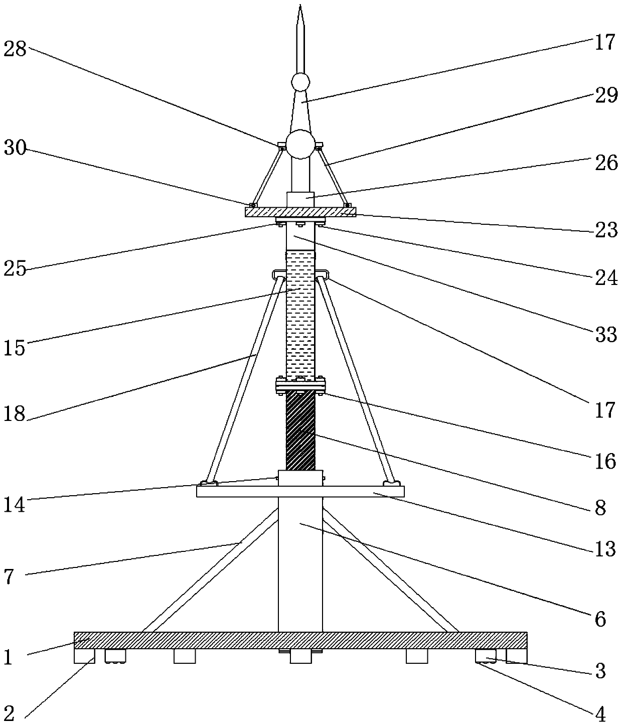 Assembly type lightning arrester with adjustable length and stable installation