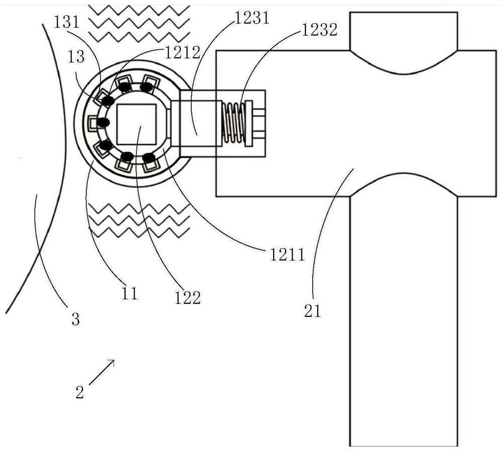 Massage head, fascia gun, and massage head control method and device