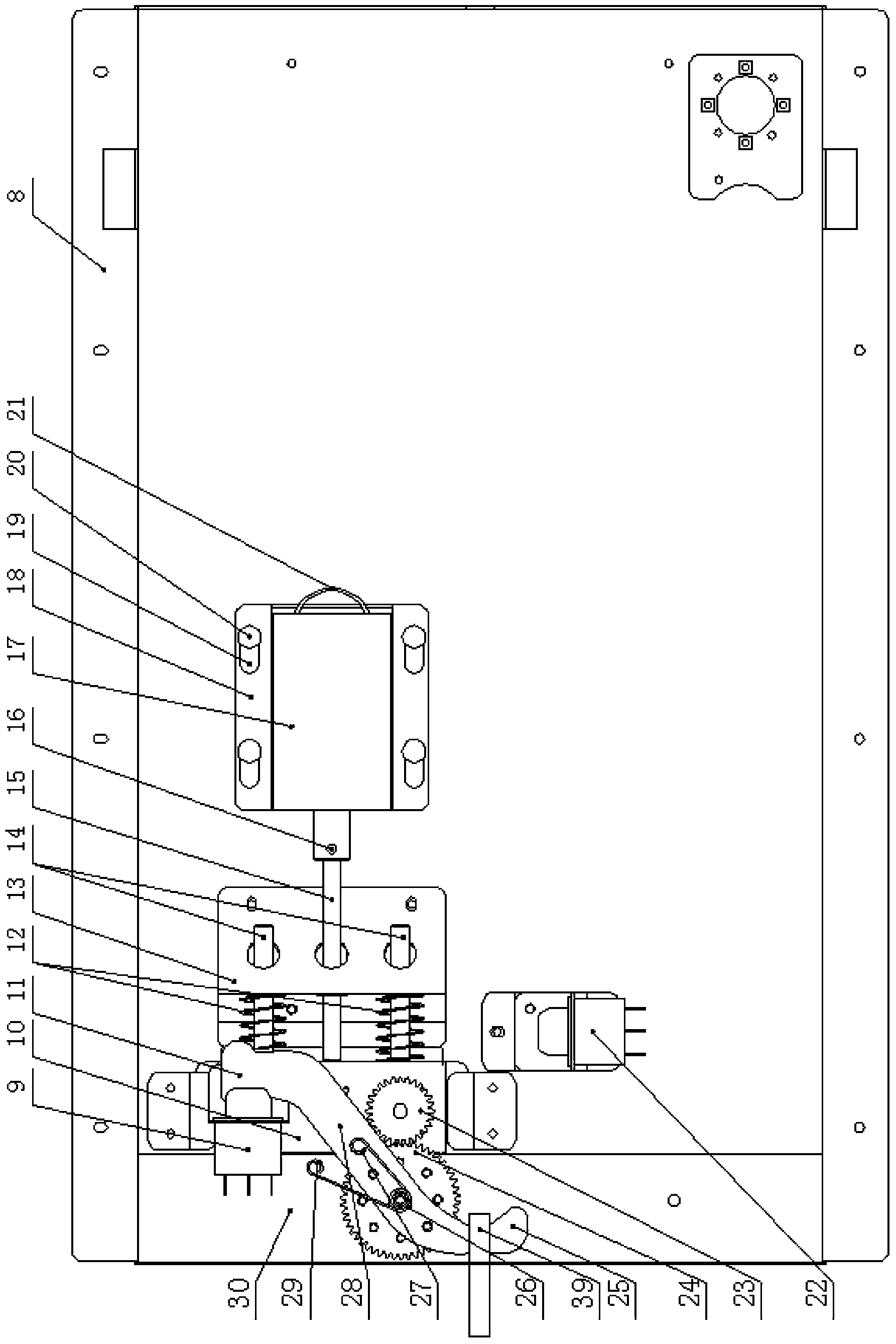 Mounting and locking mechanism of automatic vending machine sealing door