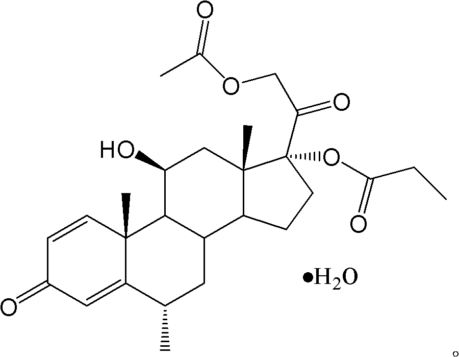 Methylprednisolone aceponate monohydrate, crystal form and preparation method thereof