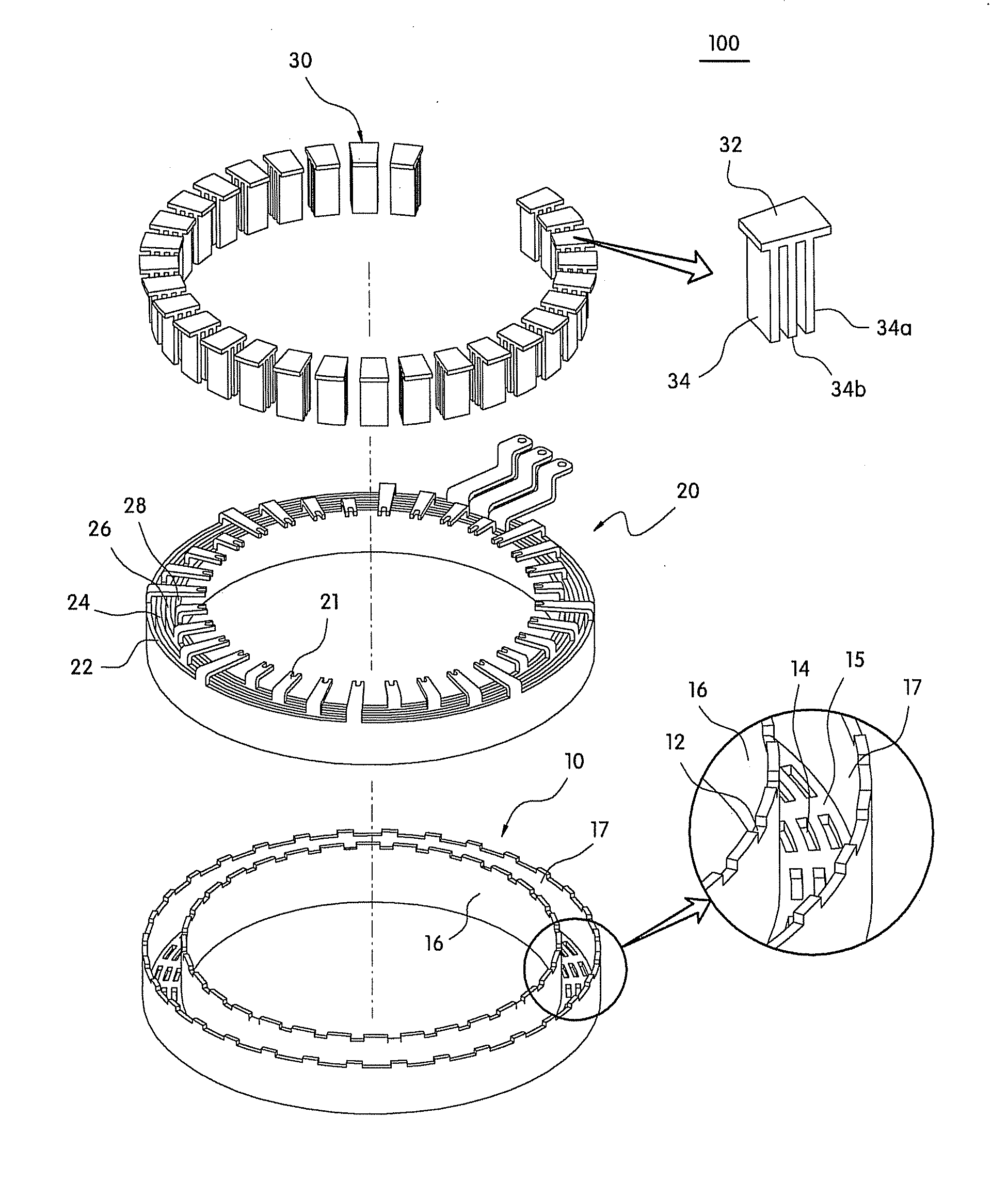 Terminal assembly for motor of hybrid vehicle