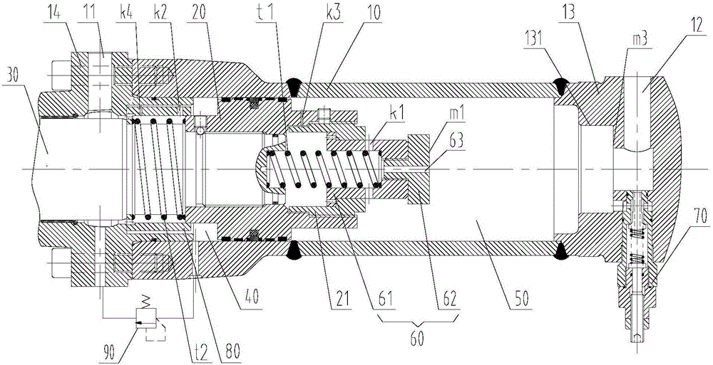 Hydraulic oil cylinder, hydraulic system and engineering machinery