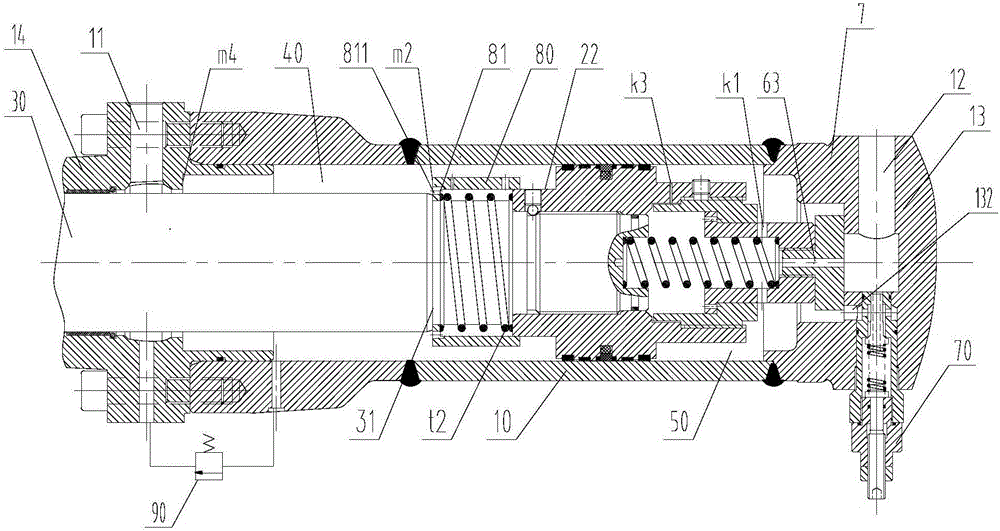 Hydraulic oil cylinder, hydraulic system and engineering machinery