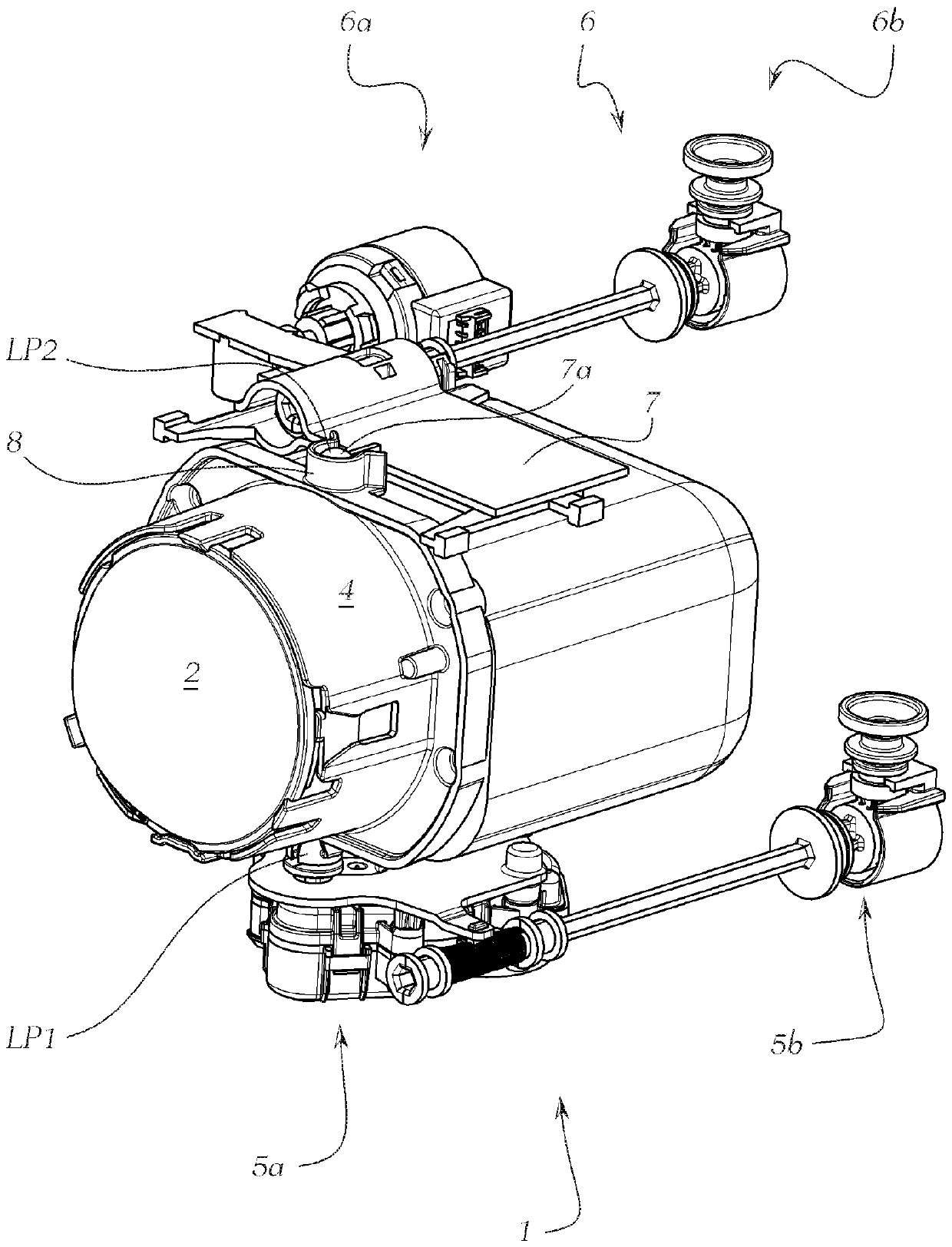 Adjusting system for vehicle headlamp