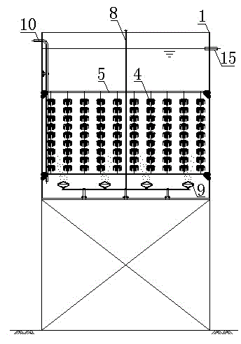 Flow and device for aquaculture sewage combination purifying treatment