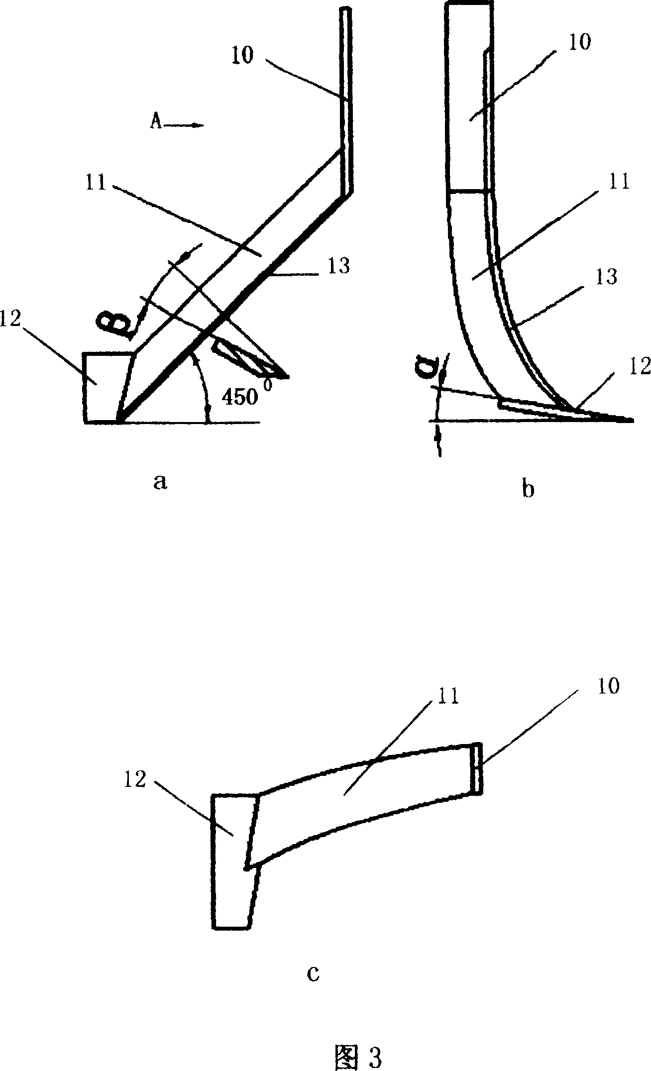 Side bending knife type deep soil loosening machine