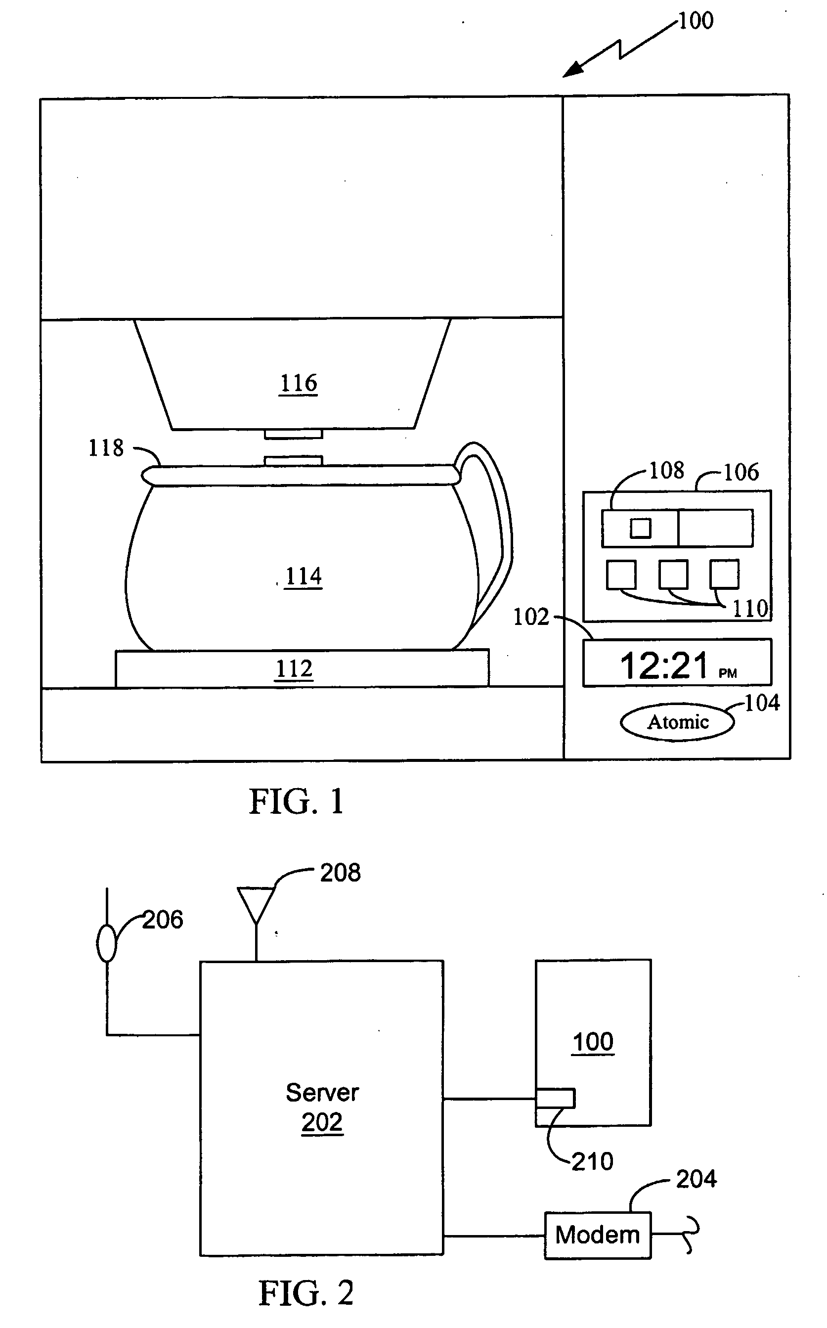 Appliance having a clock set to universal time