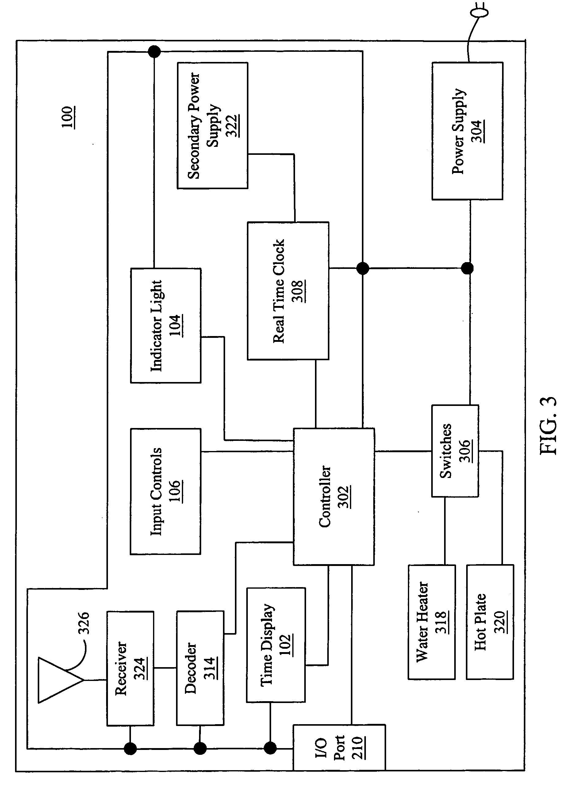 Appliance having a clock set to universal time